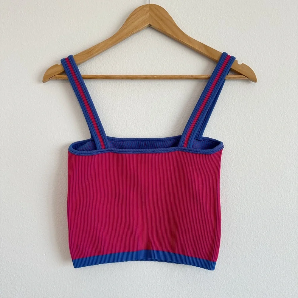 Zara Pink & Blue Stretchy Corset Tank - Picture 2 of 3